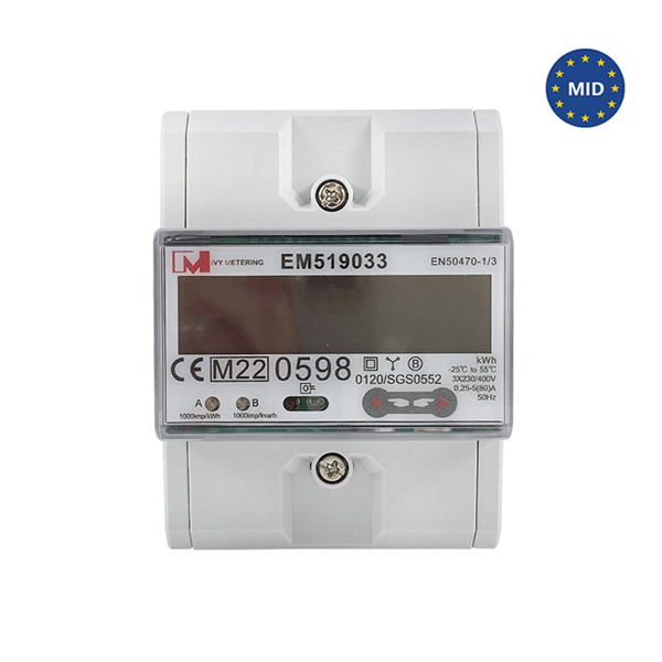 EM519032/33/24 Three Phase Net Metering MID Approval Bi Directional RS485 Modbus Energy Meter
