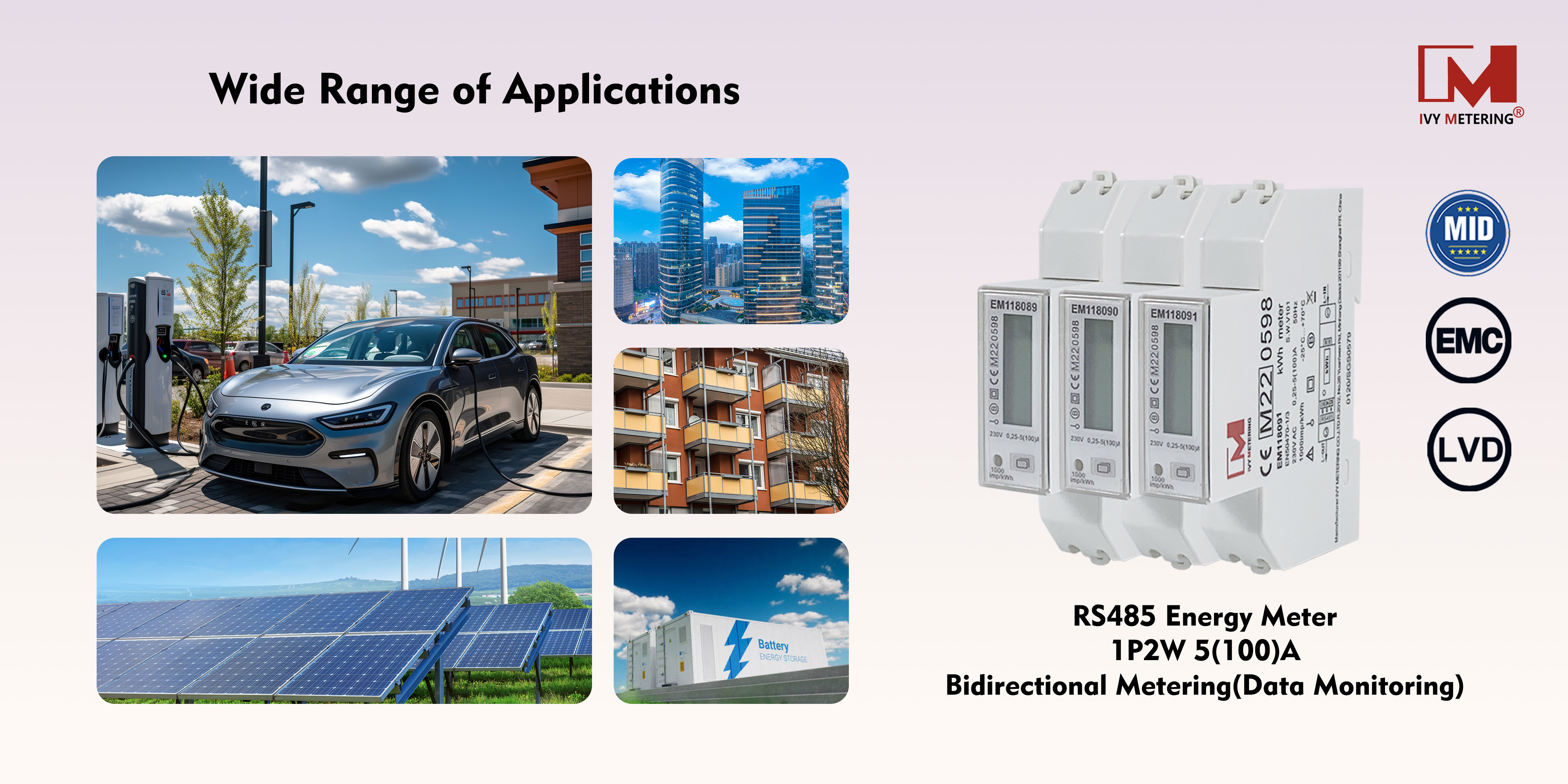 EM118089 EM118090 EM118091 1 Phase RS485 Bidirectional Solar Energy Meter