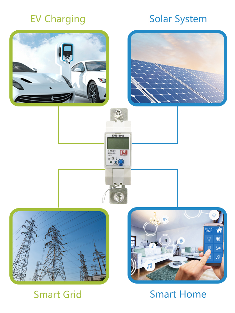 EM613005 8~48V RS485 Modbus DC 48V energy meter DC Energy Meter DC solar power production counter