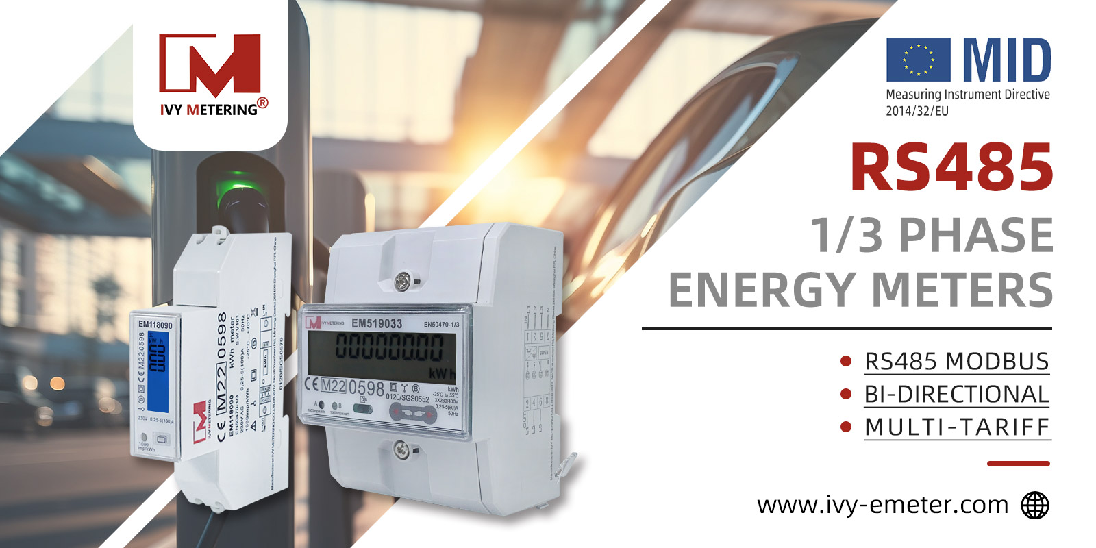 1/3 Phase RS485 Bi-directional Energy Meter for EV Charger