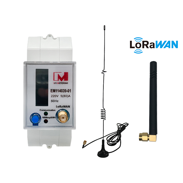 EM114039-01 Single Phase LoRa EU868 US923 MHz Electricity Meter LoRaWAN Smart Power Meters