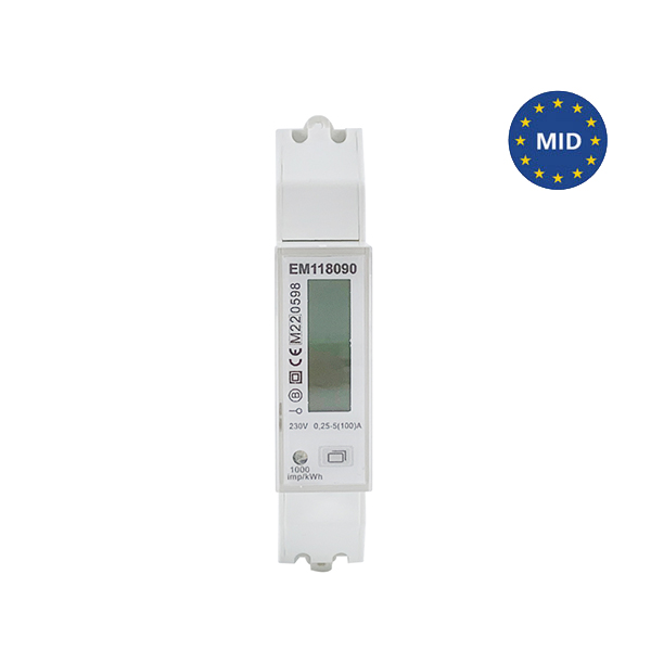 EM118090 Single Phase RS485 Modbus Power Energy Meters Bidirectionele kwh Meters With MID Approved