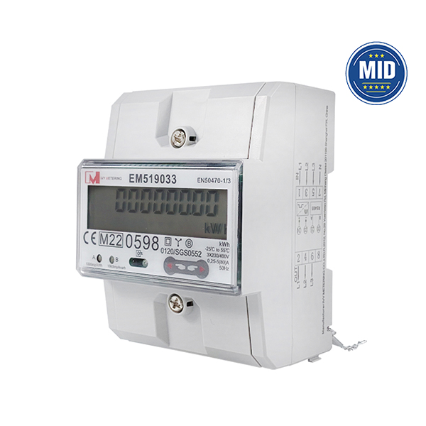 MID 3 Phase DIN Rail Multi-Tariff RS485 Modbus Electric Energy Meter With Bidirectional EM519032/33/24