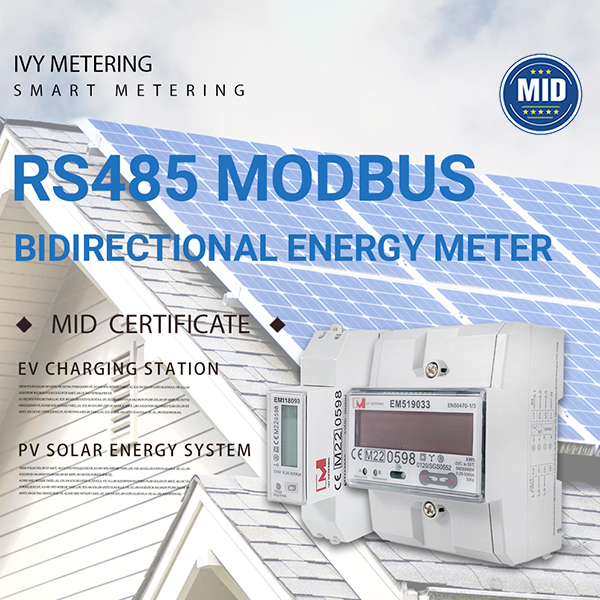 1 Phase 3 Phase PV Solar Monitor RS485 Communication Bidirectional Smart Energy Meter EM59032/33/24 EM118089/90/91