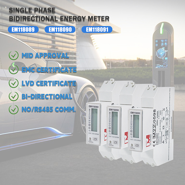 1/3 Phase RS485 Modbus Bi-directional Energy Meter for EV Charging Metering Solutions