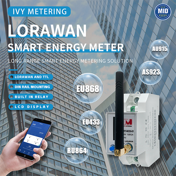 EM114039-01 IOT Energy Meters LoRaWAN Smart Power Meter Class B Single phase LoRa watt hour Meter