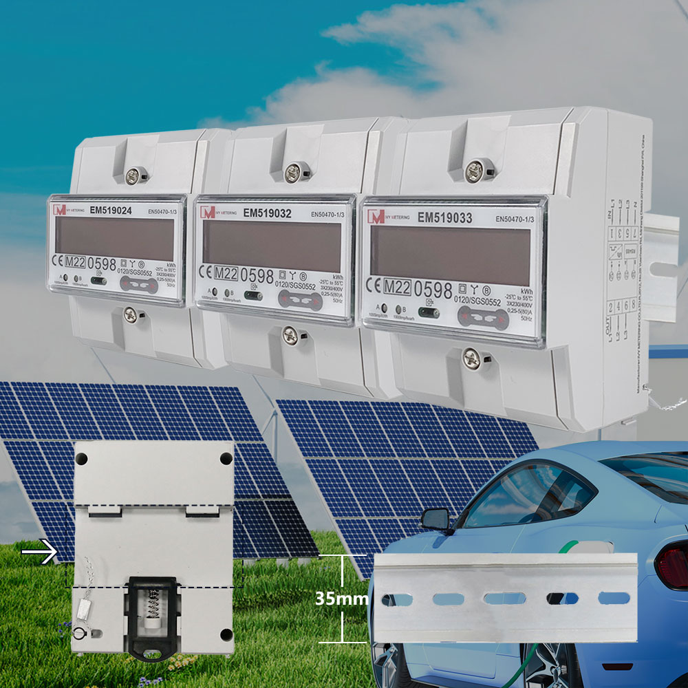 1 Phase And 3 Phase Dual Tariff RS485 Energy Meters EV Charger Kwh Meter Solar Bidirectionele EM118089/90/91 EM519032/33/24