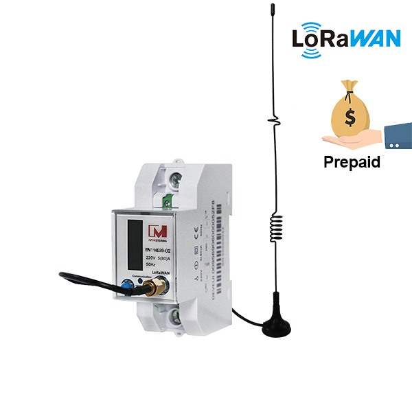 EM114039-02 MID certification 1 Phase LoRaWAN Prepaid Energy Meters DIN Rail IOT LoRa Smart Power Meter