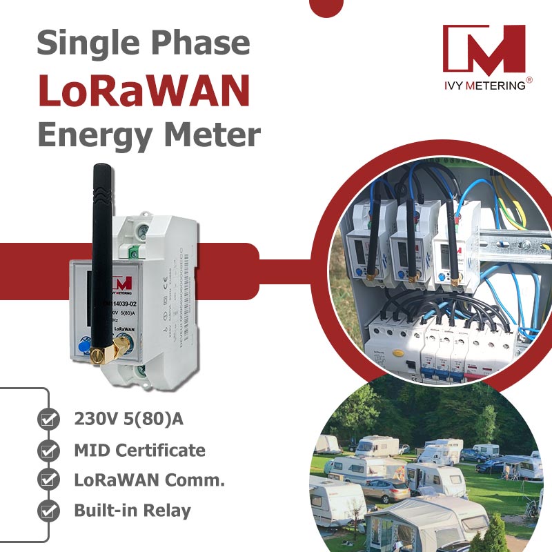 EM114039-02 Single Phase LoRaWAN Prepaid Smart Energy Meter for Rv campground