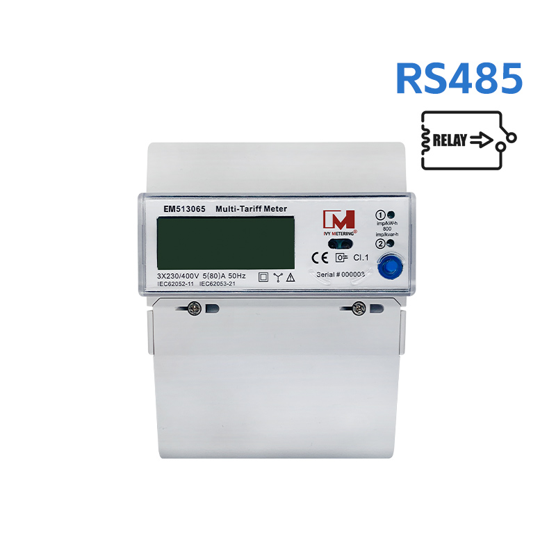 EM513065 3 Phase RS485 IR Postpaid Din Rail Meter with Latching Relay