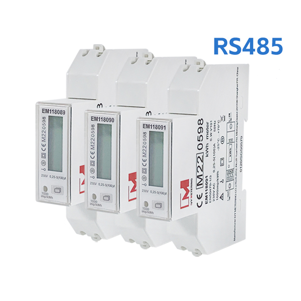 EM118089 90 91 RS485 Single Phase DIN Rail Bidirectional Metering Energy Meter For PV Solar System