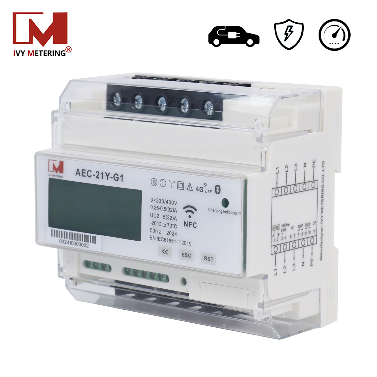 3-phase 32A 22kW smart module to make an EV charging station Smart EVSE charging module charge controller