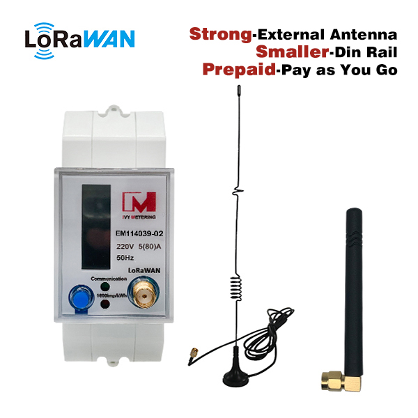 EM114039-02 Class c OTAA LoRaWAN DIN Rail Energy Meter single-phase energy monitoring With a built-in LoRaWAN® module